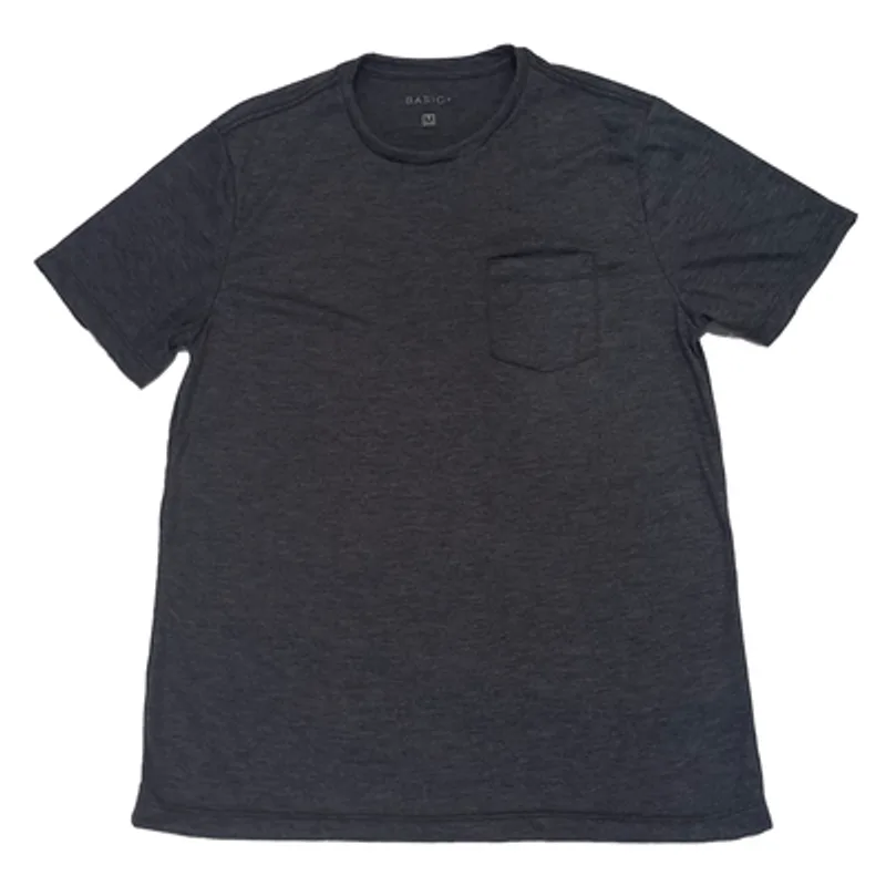 Camiseta Manga Curta com Bolso Basic+ Poliéster e Viscose Masculina Preta G