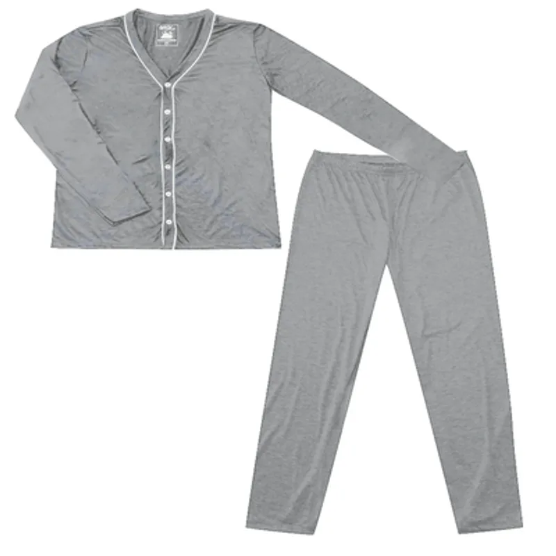 Pijama Manga Longa Masculino Basic+ K268 Poliéster e Viscose Mescla