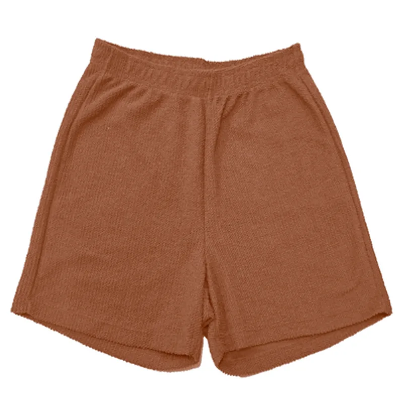 Shorts Masculino Moletom Basic+ Towelliso Algodão e Poliéster Marrom