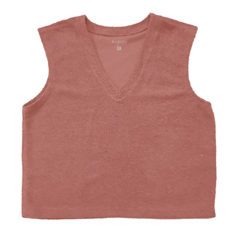 Blusa Gola V Feminina Basic+ Moletom Algodão e Poliéster Rosa