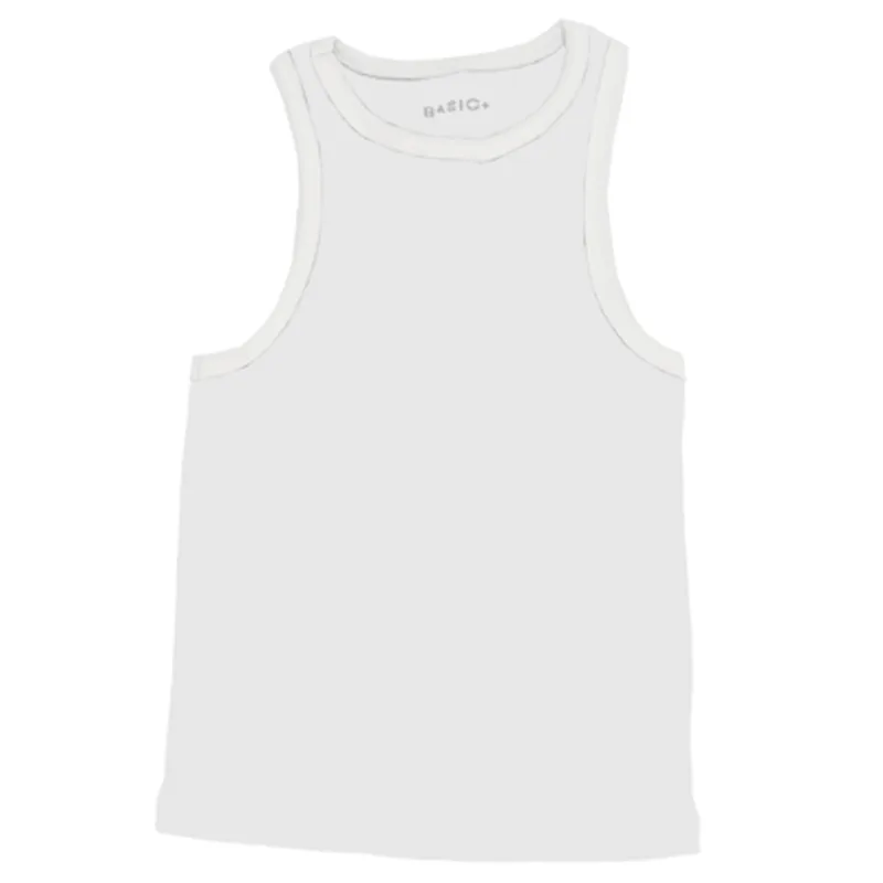 Regata Feminina Justa Basic+ Ribana Poliéster e Viscose Branca