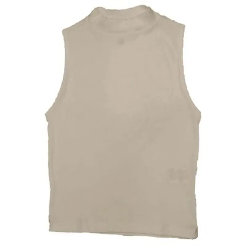 Blusa Canelada Gola Alta Basic+ Algodão Bege