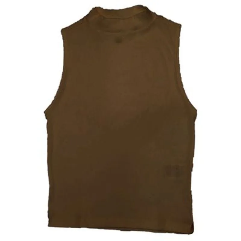 Blusa Gola Alta Feminina Basic+ Canelada Algodão Marrom