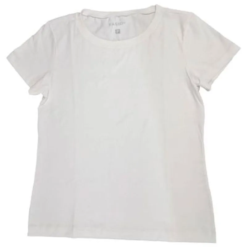 Blusa Manga Curta Feminina Basic+ Algodão Branca