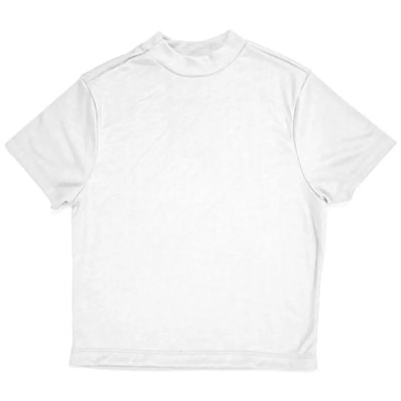 Blusa Canelada Feminina Basic+ Manga Curta Ribana Poliéster e Viscose Branco