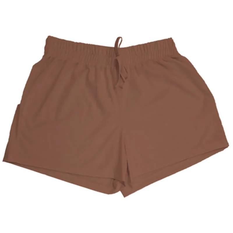 Short Masculino Basic+ Meia Malha Algodão e Poliéster Marrom