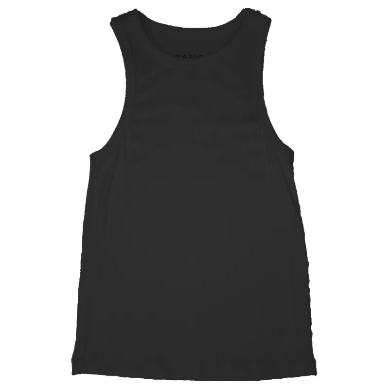 Regata Ribana Canelada Feminina Basic+ Poliéster e Viscose Preta