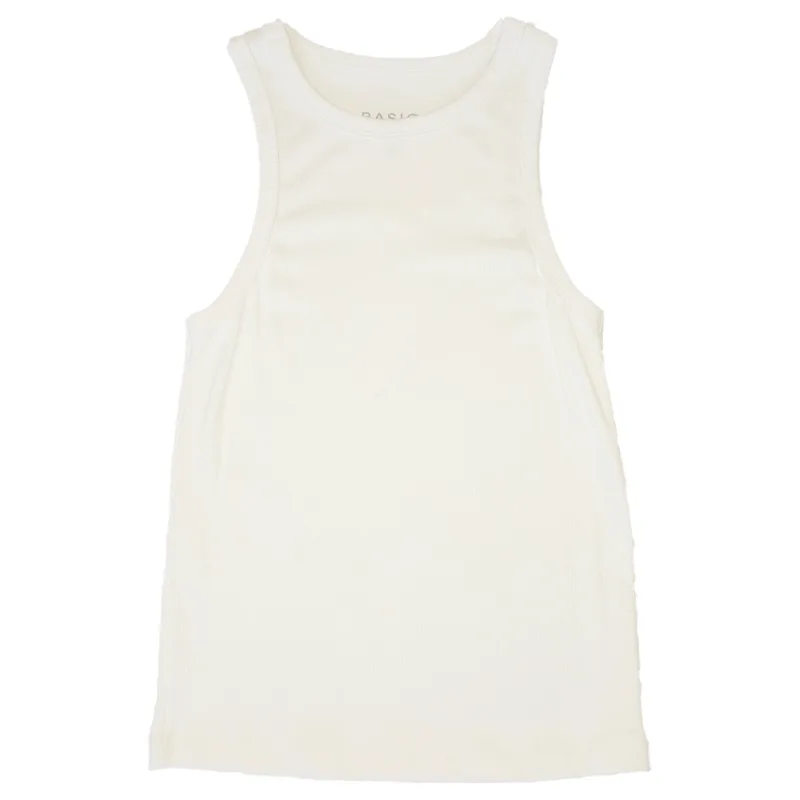 Regata Canelada Feminina Basic+ Poliéster e Viscose Branca GG