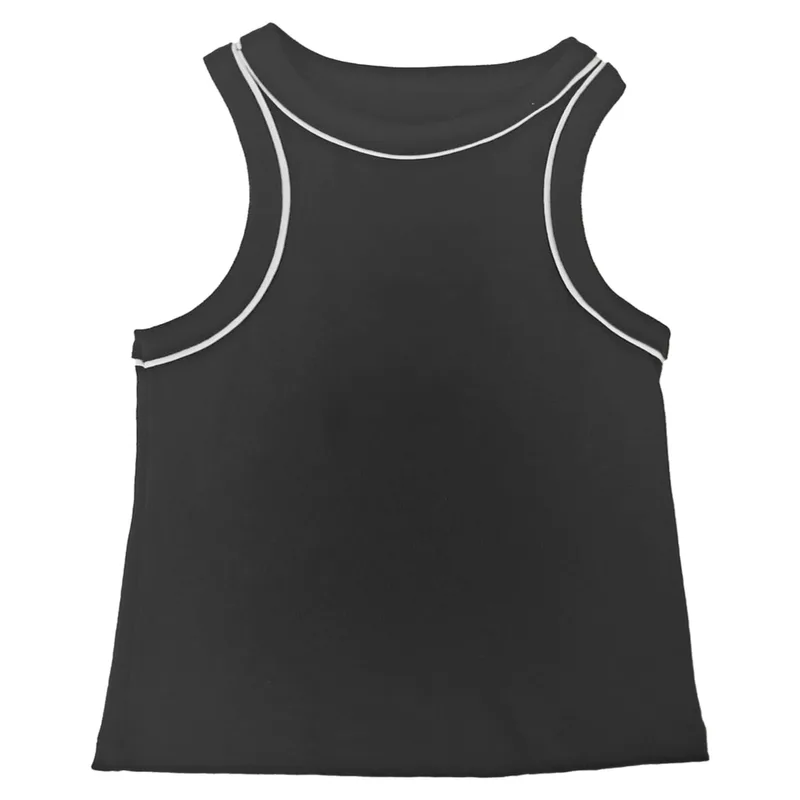 Regata Ribana Justa Basic+ R069 Algodão Preto com Branco
