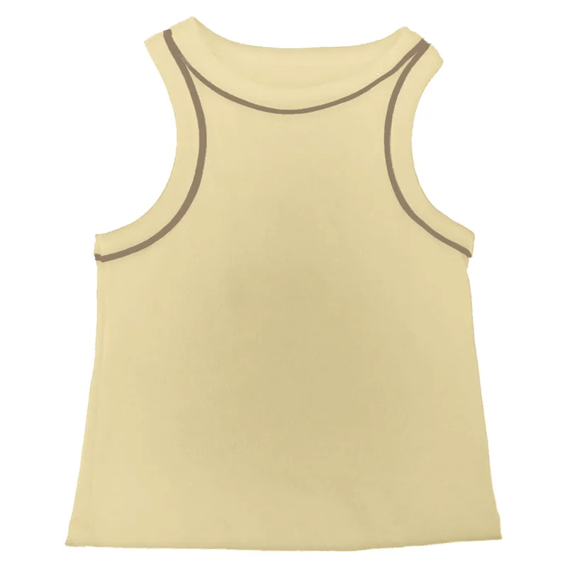 Regata Ribana Feminina Basic+ Algodão Bege e Chocolate