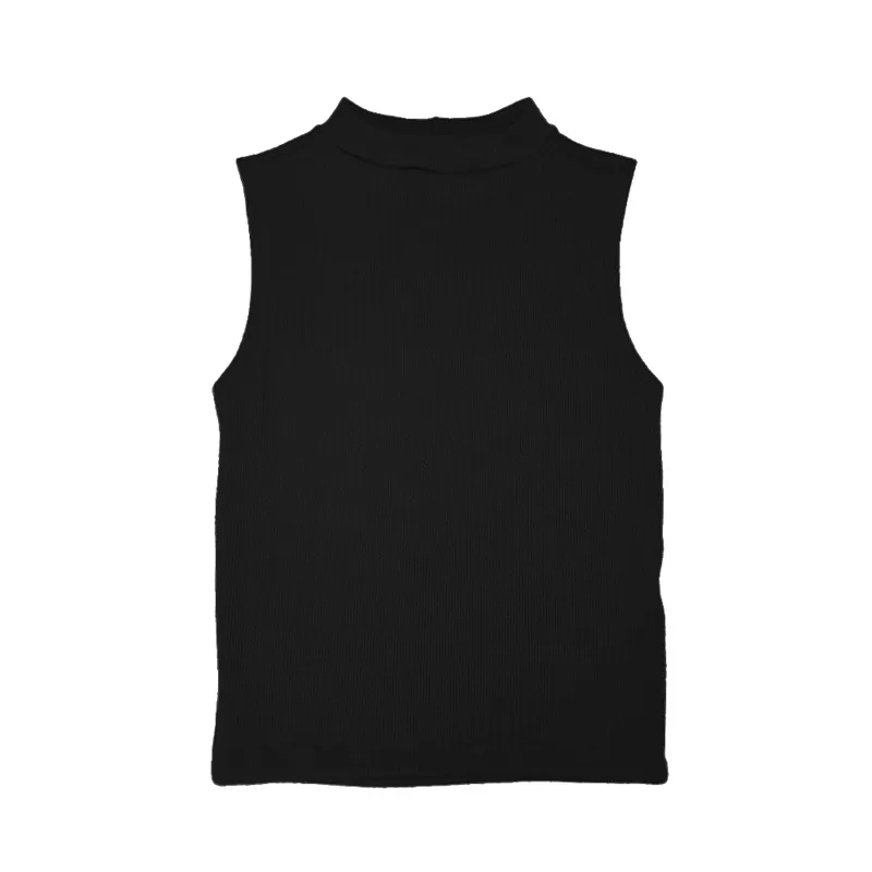 Blusa Gola Alta Feminina Basic+ Justa Poliéster e Elastano Preta