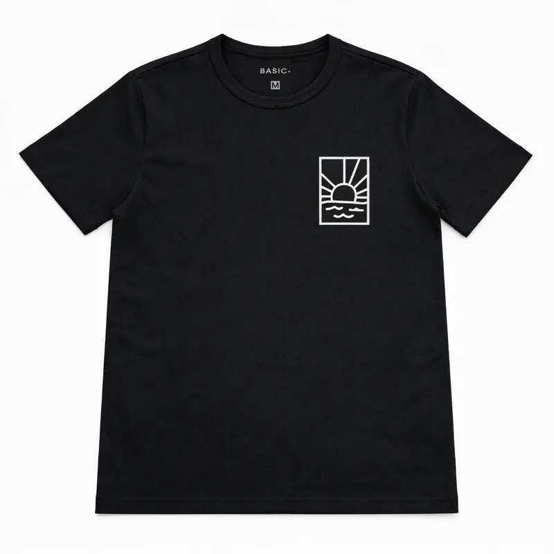 Camiseta Masculina Clássica Basic+ C861 Algodão e Poliéster Preta e Branca GG