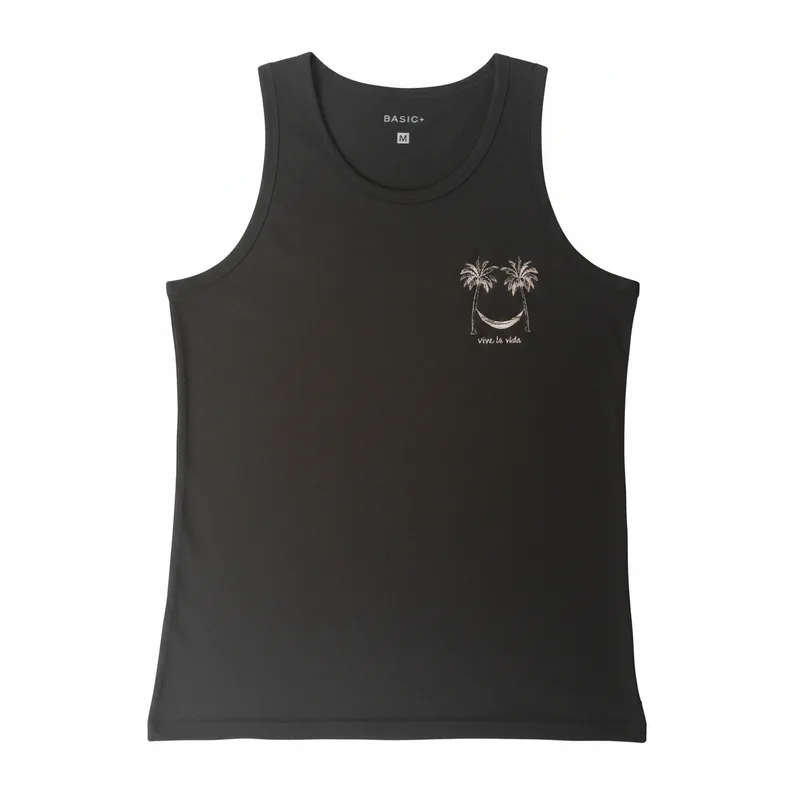 Regata Masculina Basic+ Algodão Coqueiros Preto