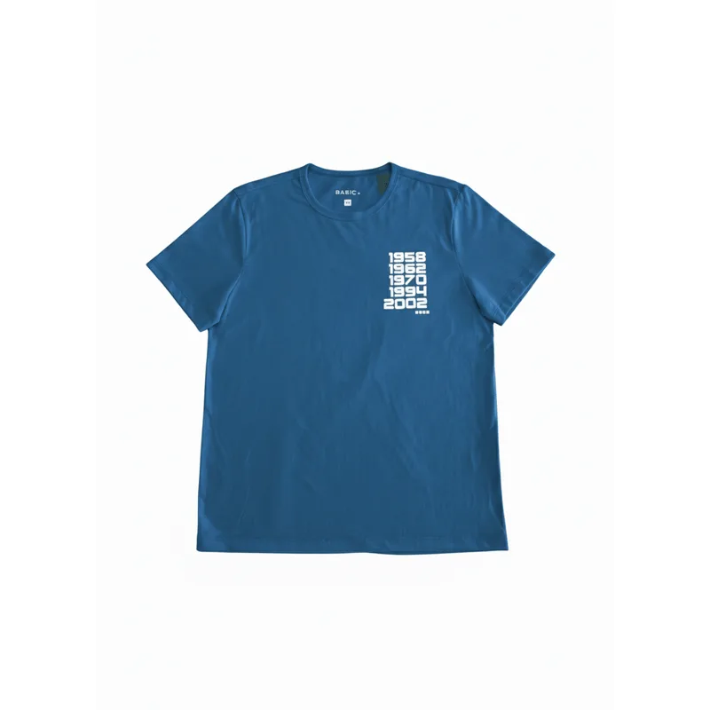 Camiseta Masculina Basic+ Copa Champ Algodão e Poliéster Azul