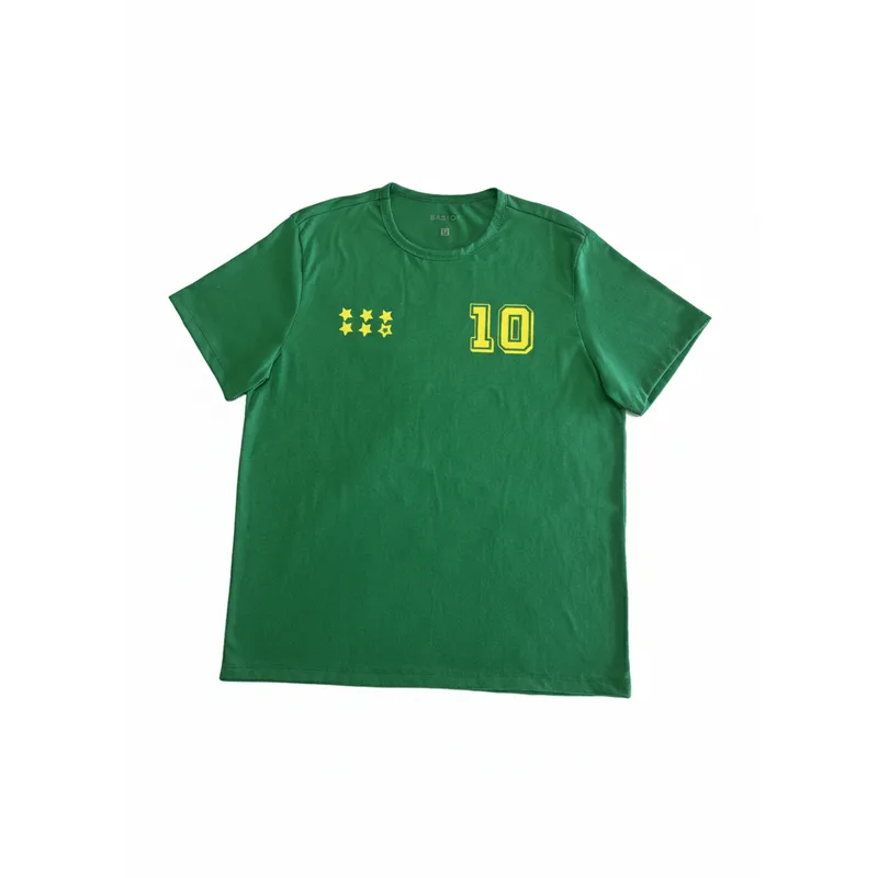 Camiseta Masculina Basic+ Copa N10 Algodão e Poliéster Verde