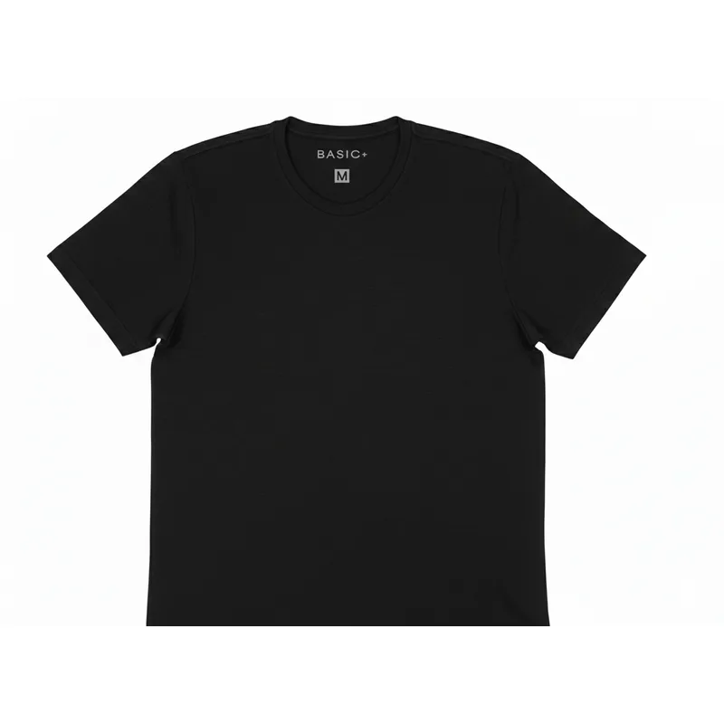 Camiseta Masculina Manga Curta Basic+ Algodão Preta
