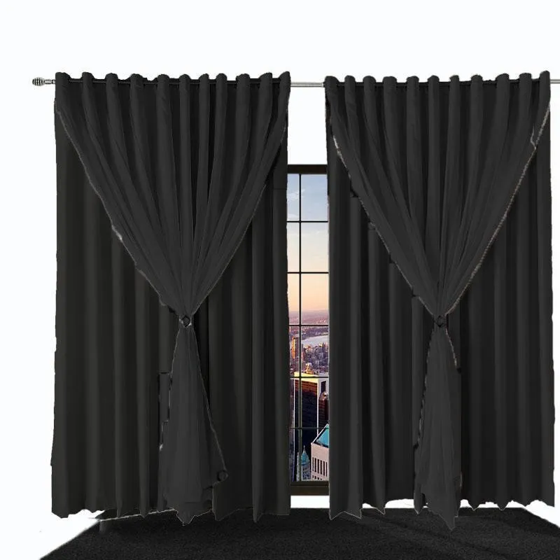 Cortina Blecaute Para Sala E Quarto Bia 4,00 X 2,30 Marrom