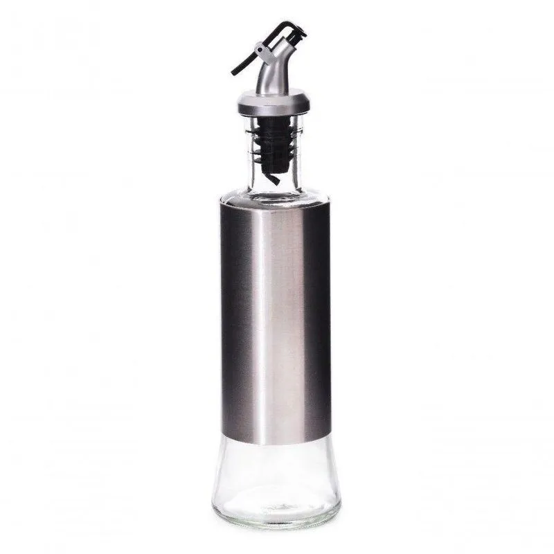 Kit 3 Galheteiros Azeite Vinagre 300ml Vidro C/ Dosador Inox