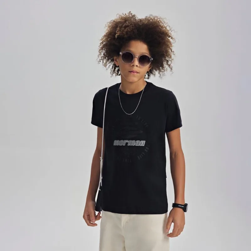 Camiseta manga curta infantil masculino Mormaii Preto 16