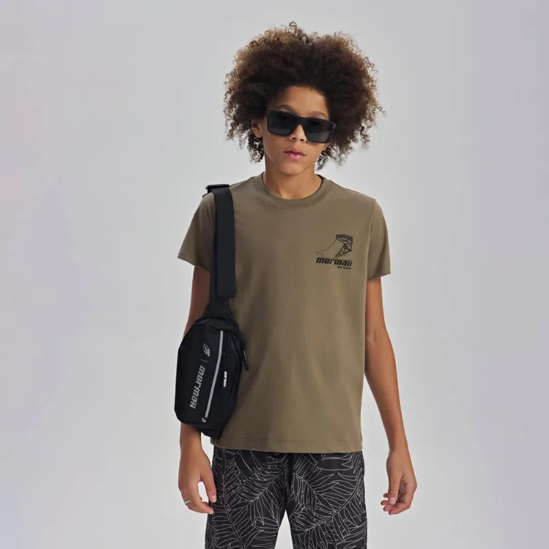 Camiseta manga curta infantil masculino Mormaii Verde-cinza 14