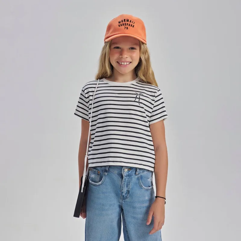 Camiseta cropped manga curta infantil feminino Mormaii Off-white 16