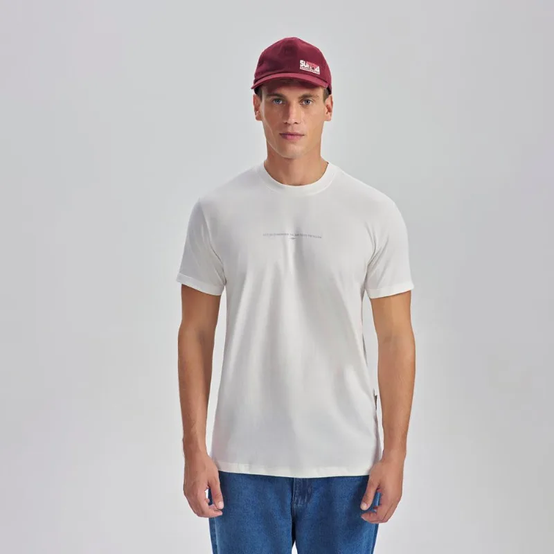 Camiseta manga curta masculino adulto Mormaii Off-white M