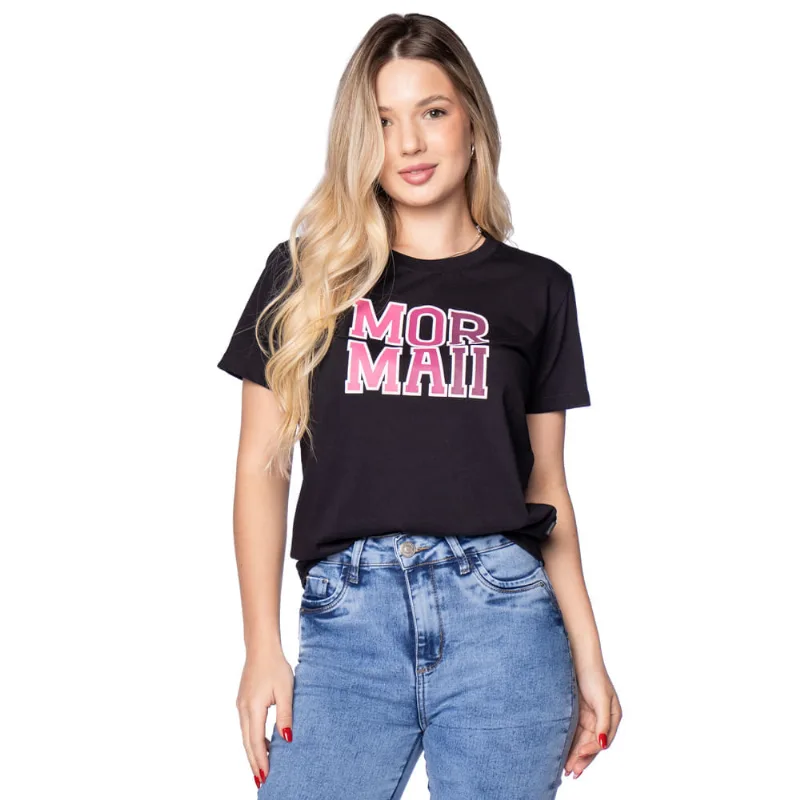 Camiseta Feminina Mormaii Logo Puff Preto - GG
