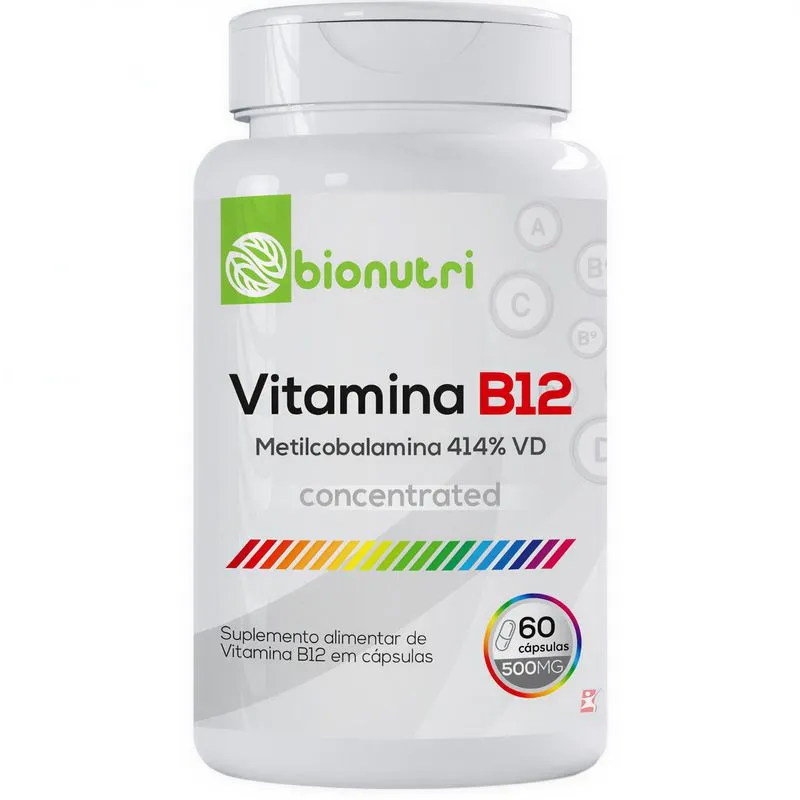 VITAMINA B12 CONCENTRADA METILCOBALAMINA 60 CÁPSULAS 1 AO DIA - BIONUTRI