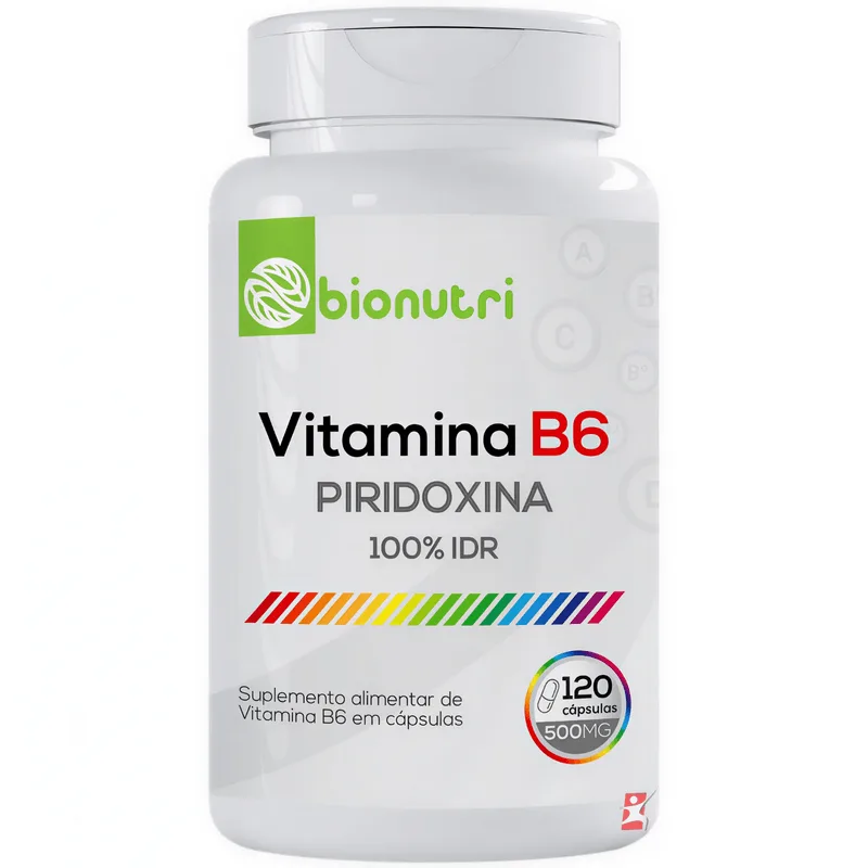 VITAMINA B6 CONCENTRADA PIRIDOXINA 1 AO DIA 120 CÁPSULAS - BIONUTRI