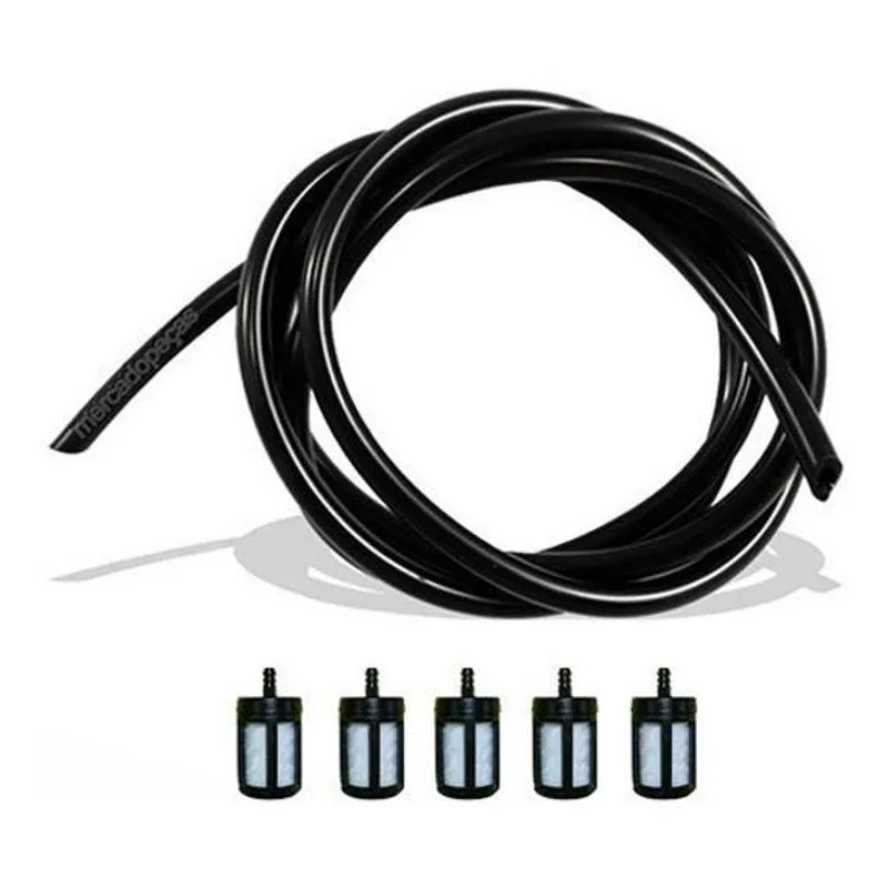 Kit 5 Filtros De Combustível Bico Fino + 2mts De Mangueira