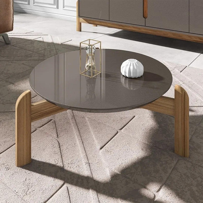 Mesa de Centro Lizz Cinza Pérola Cedro Casa D