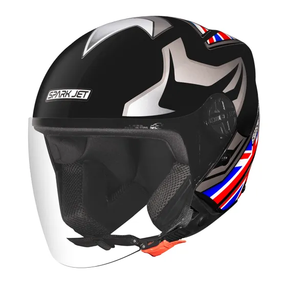 CAPACETE SPARK JET BANDEIRA INGLATERRA /PTO/VERMELHO