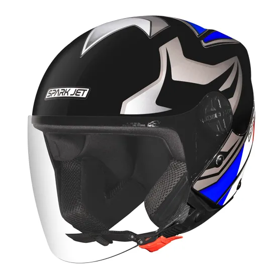 CAPACETE SPARK JET BANDEIRA FRANÇA/PTO/AZUL