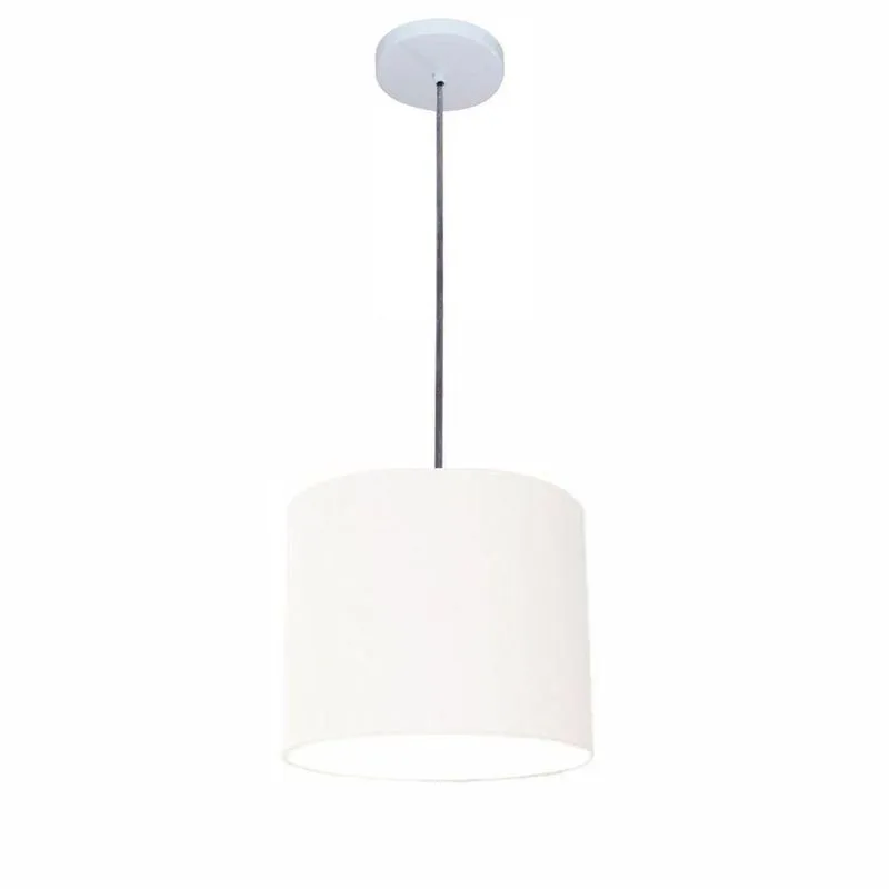Luminária Pendente Free Lux Md-4107 Cúpula Em Tecido 25x20cm Fio Ajustável Branca Vivare Brasil