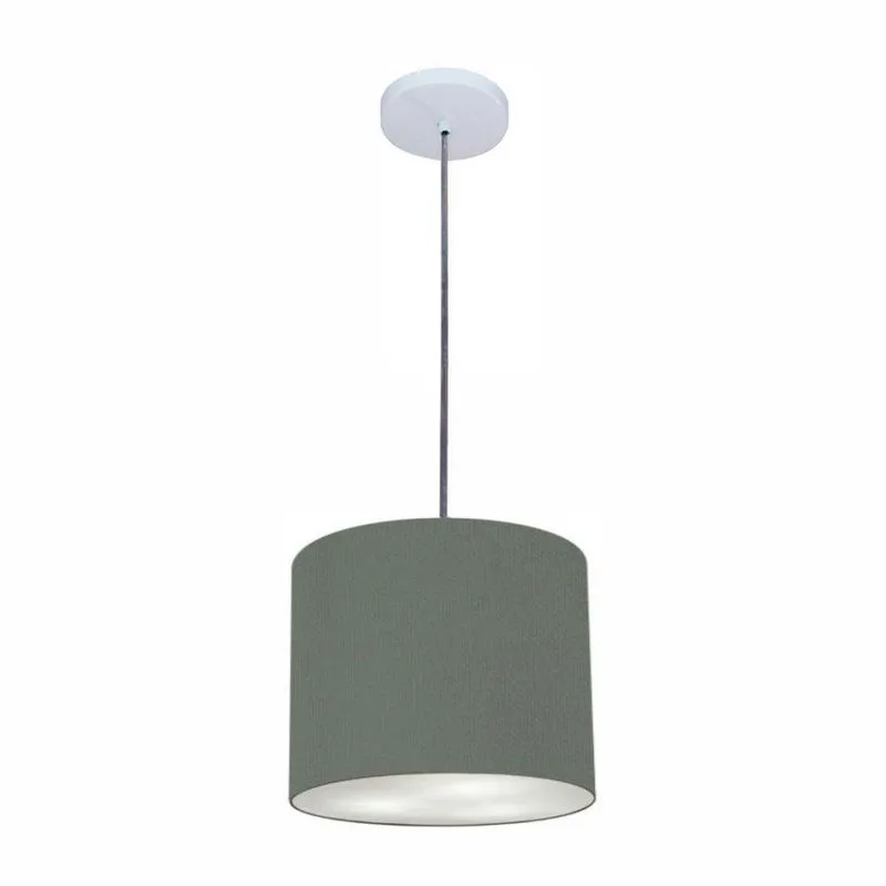 Lustre Pendente Free Lux Pe-4107br Cúpula Em Tecido 25x20cm Cinza-escuro Vivare Brasil Iluminação