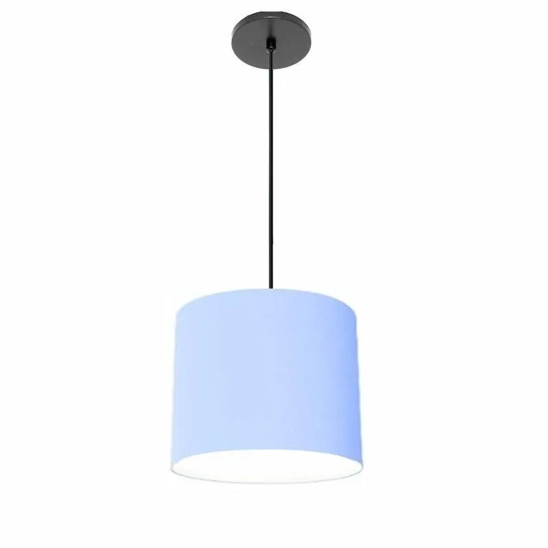 Luminária Pendente Free Lux Md-4106 Cúpula Em Tecido Azul-bebê Vivare Brasil Iluminação