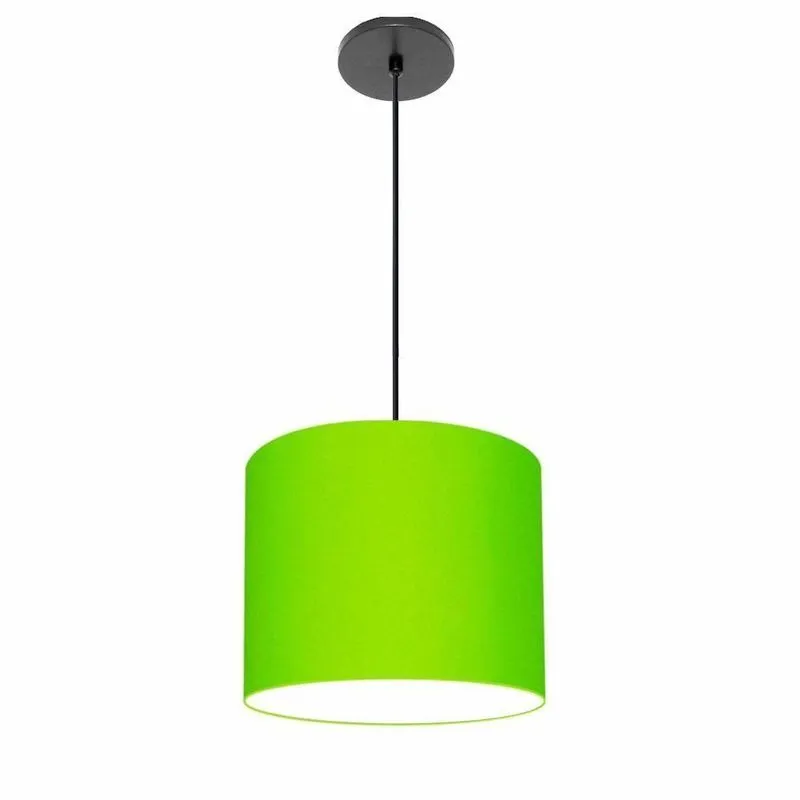Luminária Pendente Free Lux Md-4106 Cilíndrica Média Verde-limão Vivare Brasil Iluminação