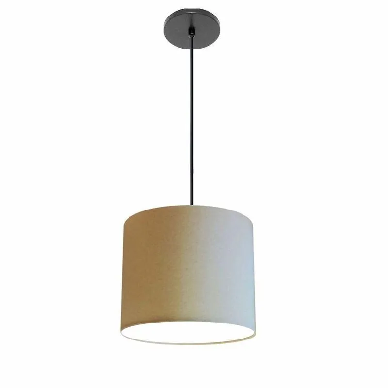 Luminária Pendente Free Lux Md-4105 Com Cúpula Em Tecido Algodão Cru Preto Vivare Brasil Iluminação