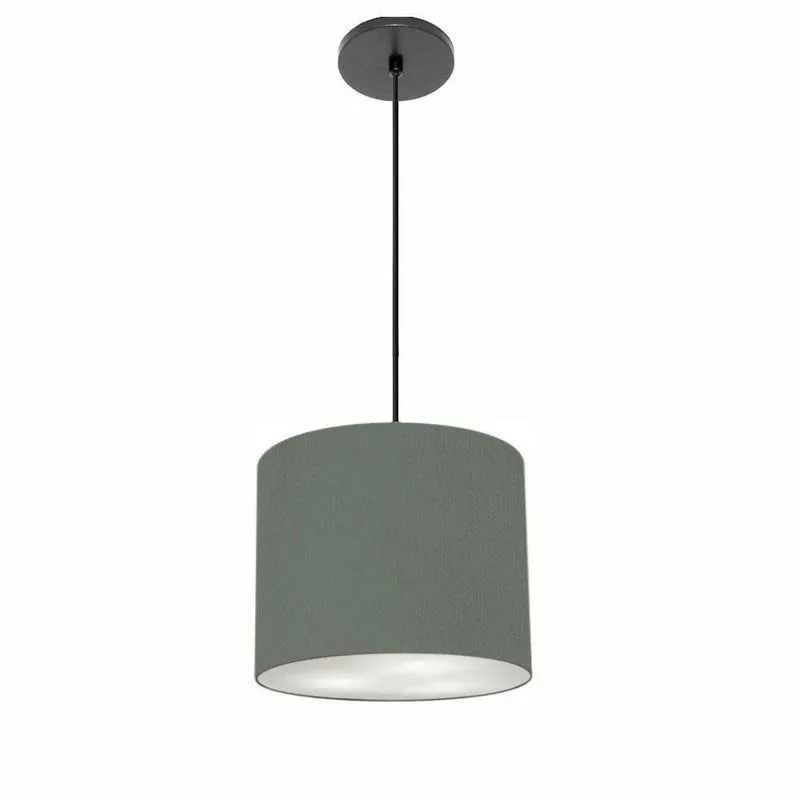 Luminária Pendente Free Lux Md-4105 Cúpula Em Tecido, Fio Ajustável, Cinza-escuro Vivare Brasil