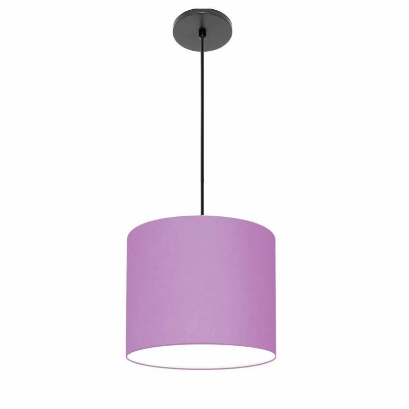 Lustre Pendente Free Lux PE-4105PR Cúpula em Tecido 20x22cm Lilás Vivare Brasil Iluminação