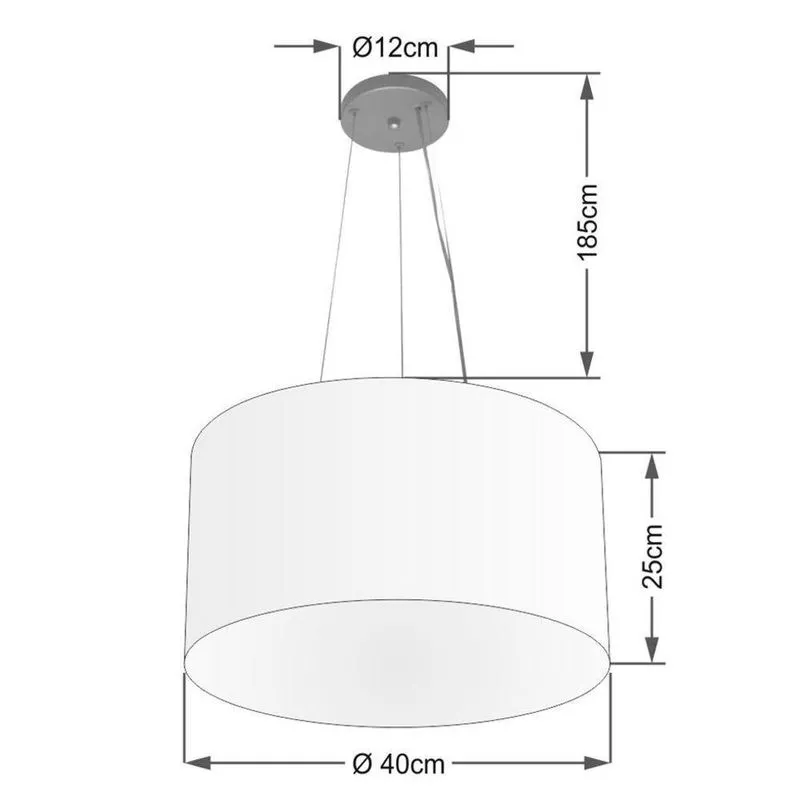 Lustre Pendente MD-39801 Bivolt Para 3 Lâmpadas E27 Com Cúpula Em Tecido Preto Vivare Brasil