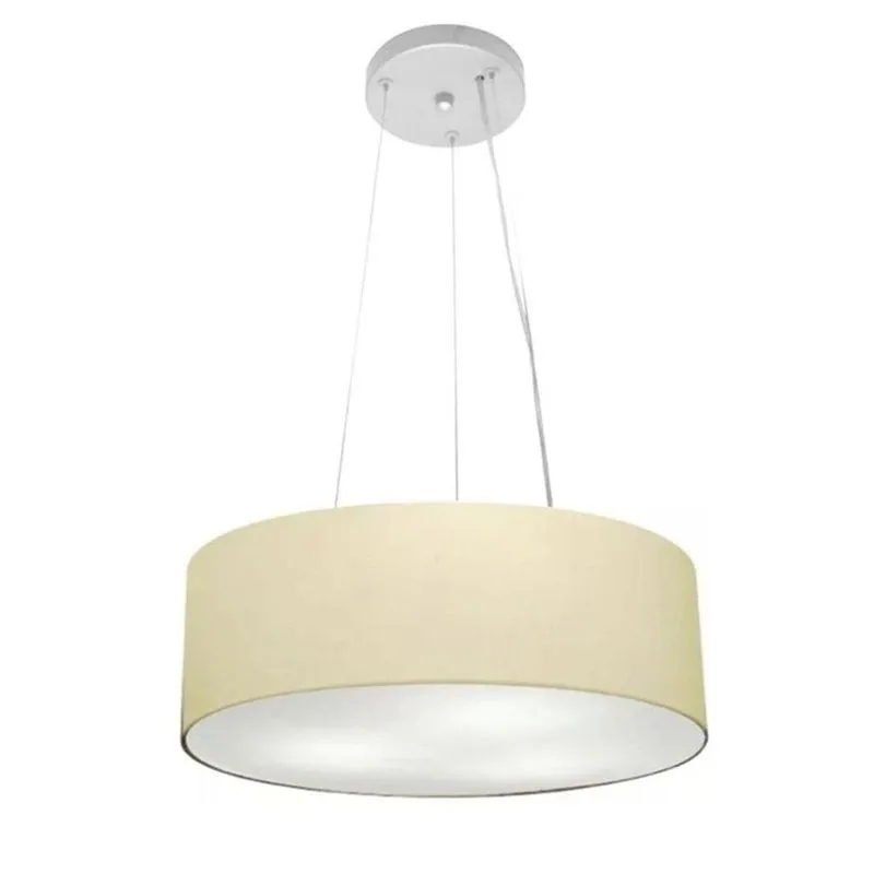 Lustre Pendente MD-39803 para 3 Lâmpadas E27 Bivolt Bege Vivare Brasil Iluminação