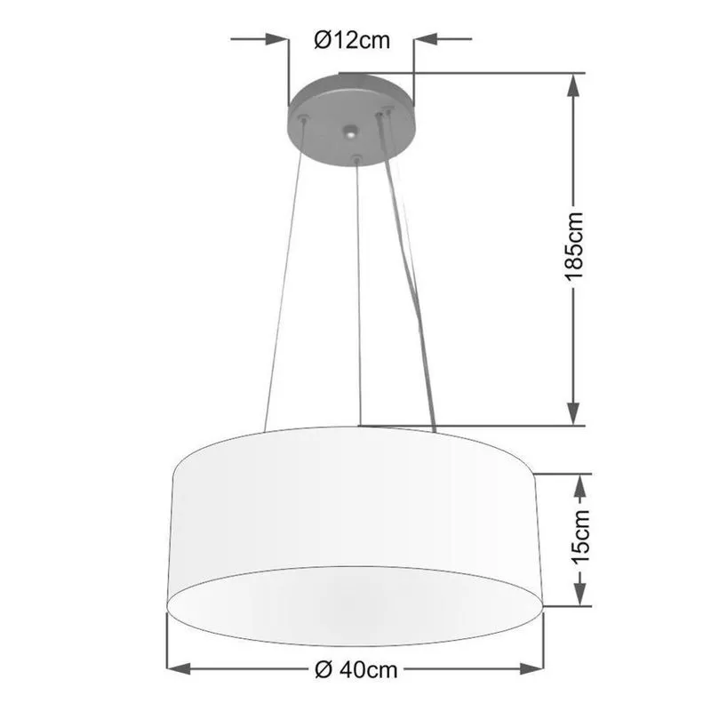 Lustre Luminária Pendente Cupula Em Tecido Md-39803 - Bivolt - Para 3 Lâmpadas E27 - Lustres Vivare Rustico-bege 40x15cm