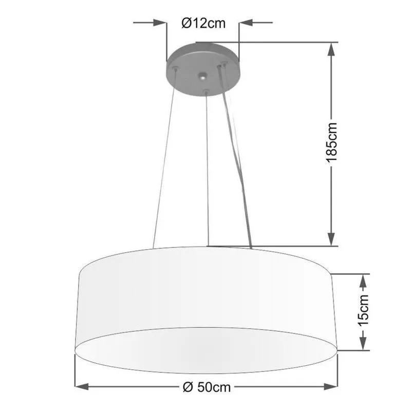 Lustre Luminária Pendente Cupula Em Tecido Md-39803 - Bivolt - Para 3 Lâmpadas E27 - Lustres Vivare Café 50x15cm