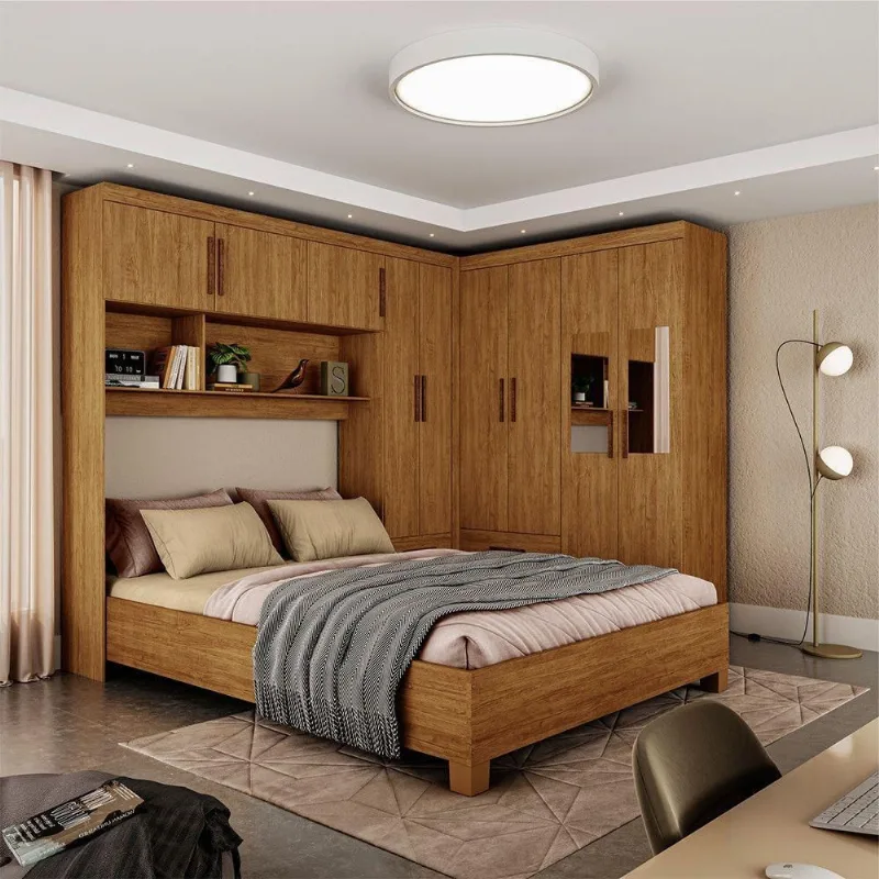 Guarda Roupa Casal Modulado 5p Portas com Cama Hercules