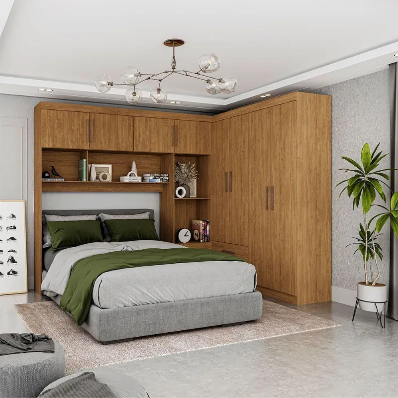 Guarda Roupa Casal Modulado 4 Portas Hercules Cinamomo - Carioca Móveis