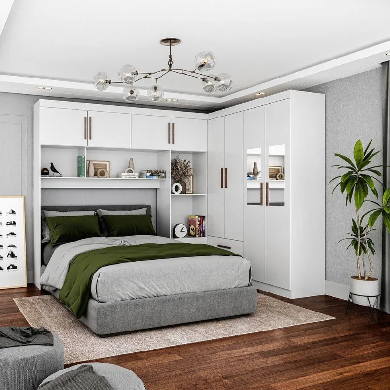 Guarda Roupa Casal Modulado 4 Portas Hercules Espelho Branco - Carioca Móveis