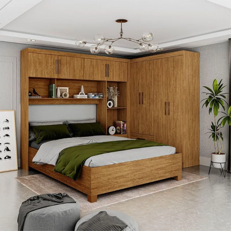 Guarda Roupa Casal Modulado 4 Portas Hércules Cinamomo - Carioca Móveis