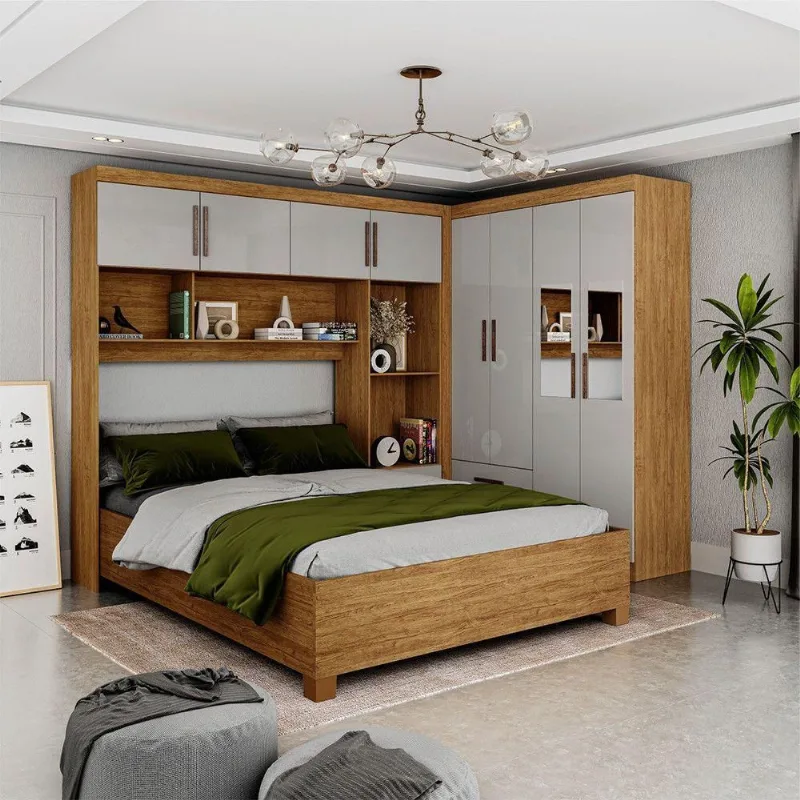 Guarda Roupa Casal Modulado 4 Portas 4 Gavetas Cinamomo - Carioca Móveis