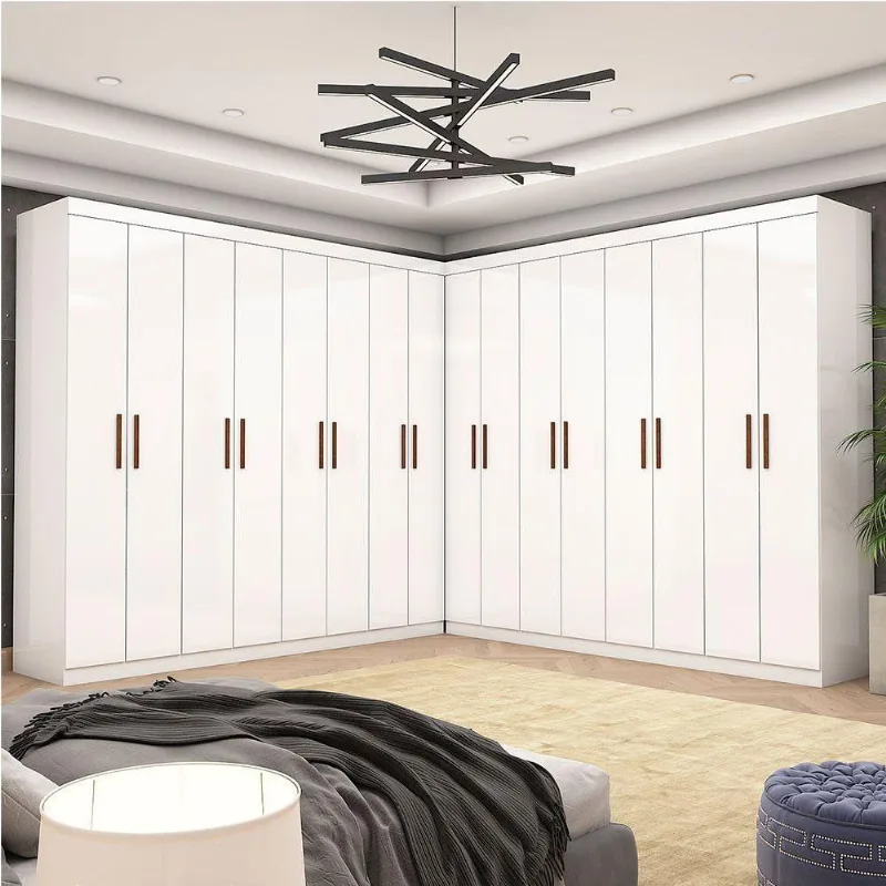 Closet Casal Duplo Rubi Premium 16 Portas 8 Gavetas Branco - Carioca Móveis